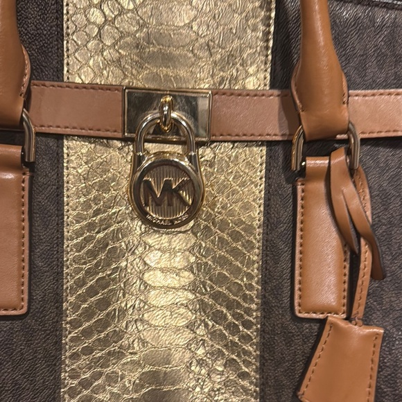 Michael Kors Brown and Gold Tote Bag - Picture 3 of 9